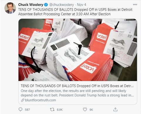 Tens of thousands of ballots dropped off in USPS boxes in Detroit after election